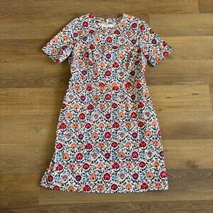 Boden Cotton Mini Shift Dress Enchanting Bloom Size 10 Long